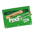 Premium Translucent Pouch School Kit w/ 2 Pencils, 6" Ruler & Eraser